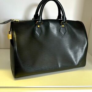 LOUIS VUITTON LV Speedy 30 Used Handbag Epi Leather Black
